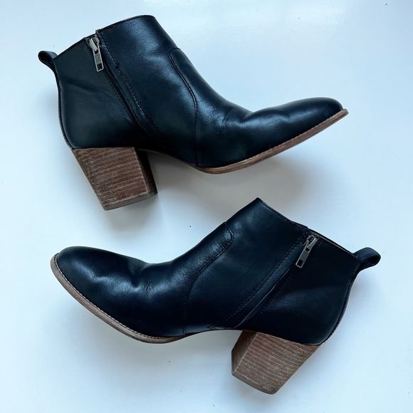 MADEWELL Shoes Women's Black Leather BRENNER Ankle Boots Booties Size 10 - Picture 2 of 12